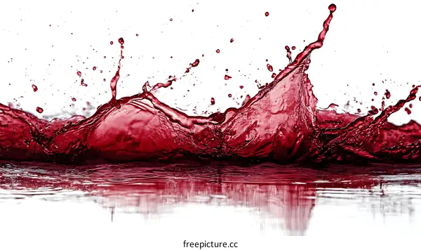 Red Wine Splashing on a White Background