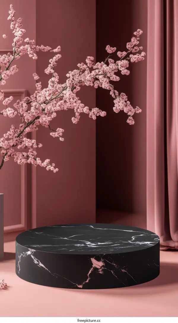 Elegant Pink Cherry Blossom Display Stand