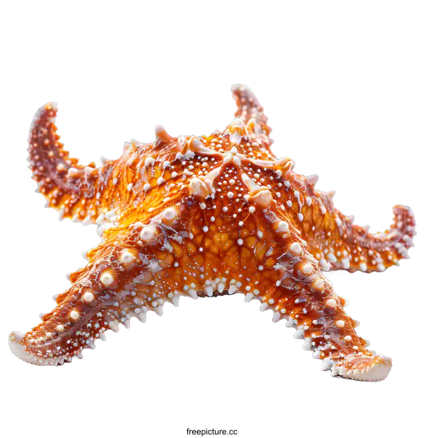 [Transparent Background PNG]An orange starfish on a white background