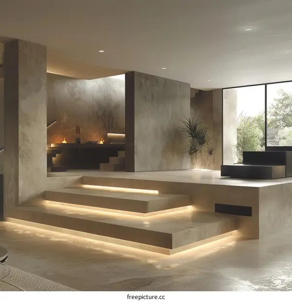 Modern Minimalist Living Room with Open Space Design