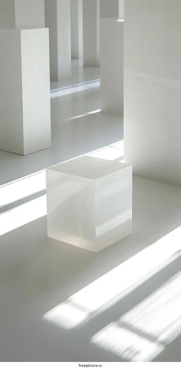 White Cube Minimalist Modern Abstract Art