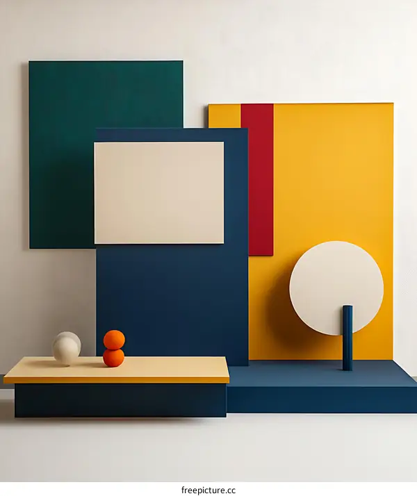 Abstract Minimalist Geometric Shapes Background