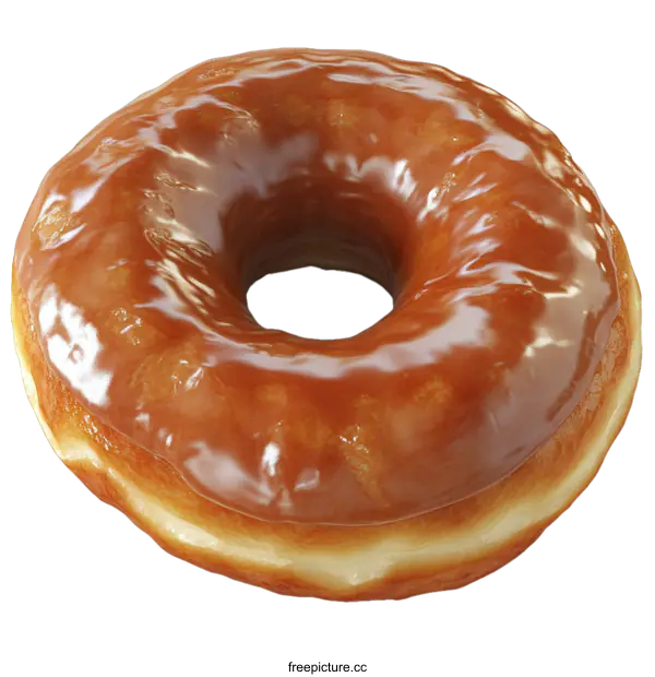 [Transparent Background PNG]Delicious Glazed Donut Close-Up