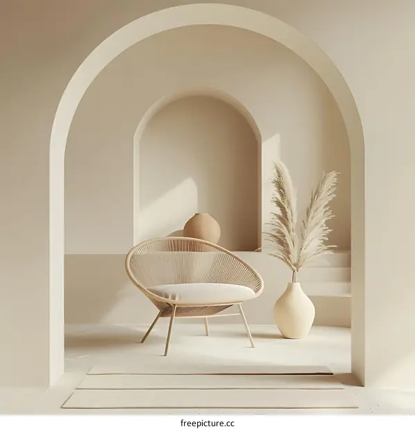 Minimalist Interior Design With Beige Tones And Archways