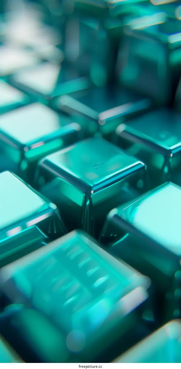 Close-up of Green Keyboard Keys
