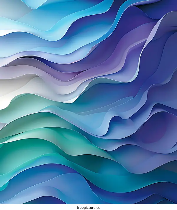 Abstract Blue and Green Wavy Background