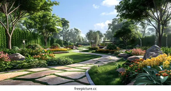 Garden landscape design renderings