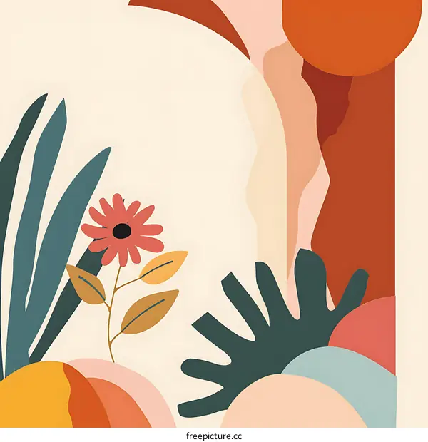 Abstract Floral Background with Warm Colors