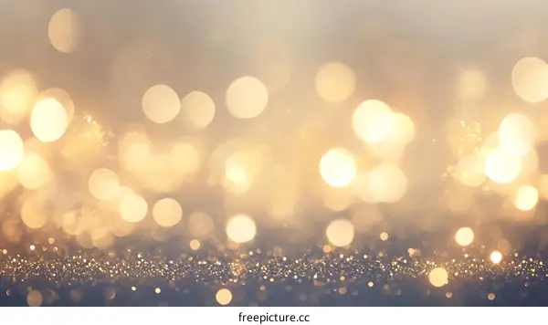 Golden Bokeh Festive Background Image