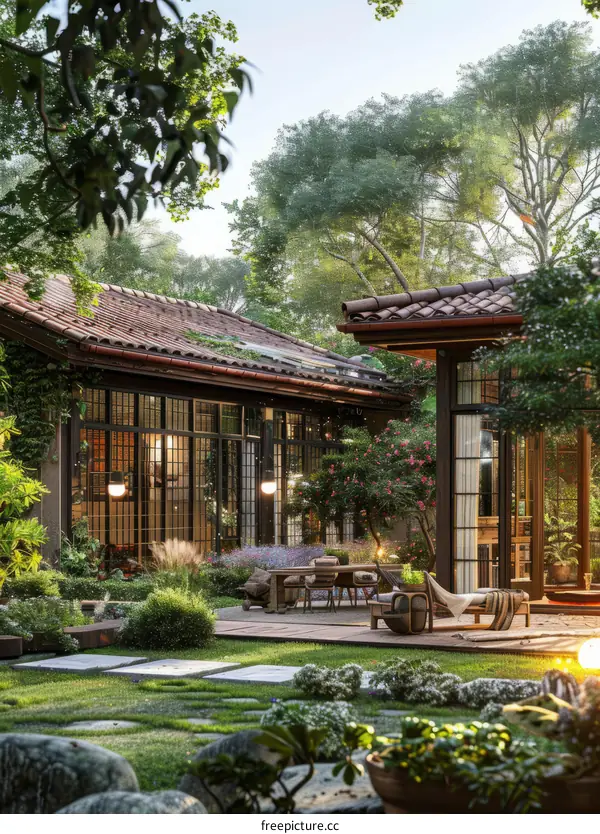 Courtyard House with a Garden