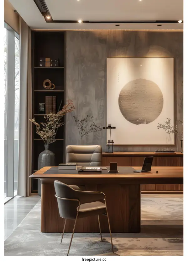 Modern Home Office Design with Sleek Furnishings