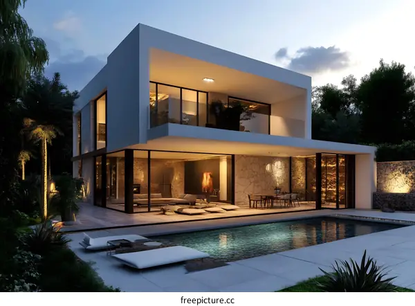 Modern House Design With Pool and Outdoor Patio