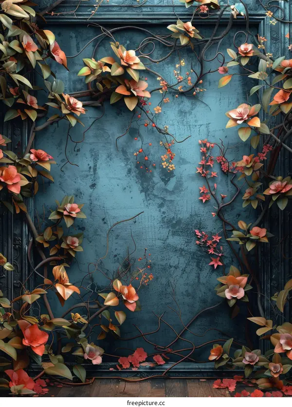 Tranquil Peach Blossoms on Azure Canvas