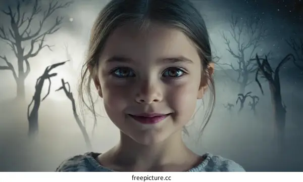Mysterious Girl in a Haunted Forest