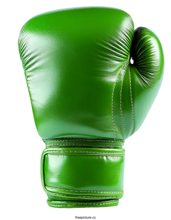 [Transparent Background PNG]Close Up of a Bright Green Boxing Glove