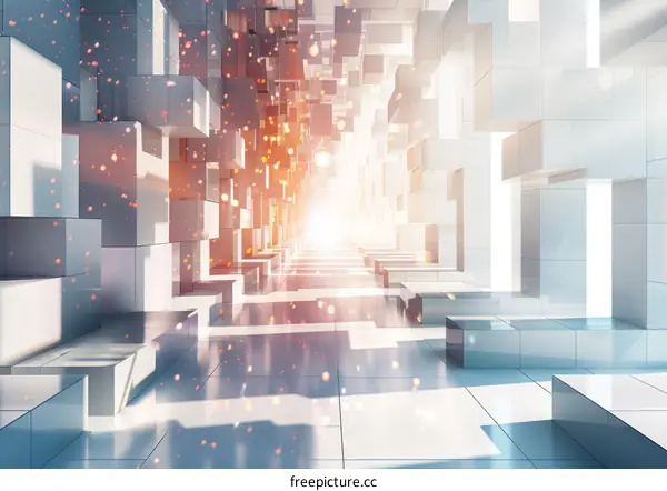 Illuminating Cyberpunk City With Digital Architecture And Glowing Lines