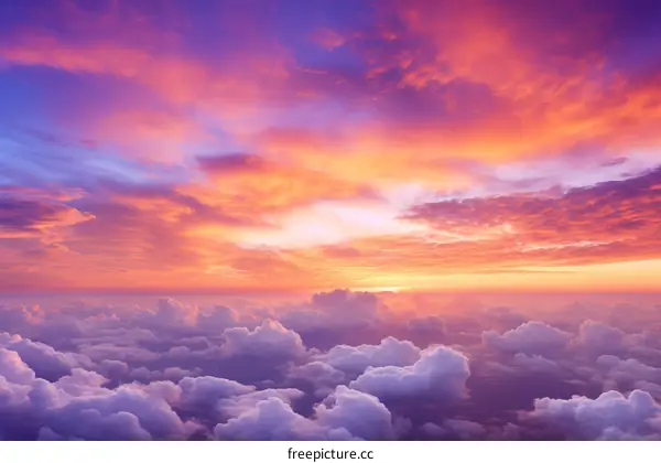 A Stunning Sunset Over a Sea of Clouds