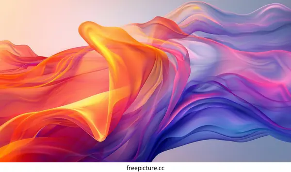 Abstract Flowing Fabrics in Vibrant Colors