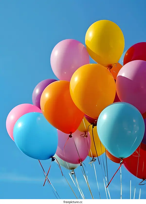 Colorful Balloons Floating in the Sky