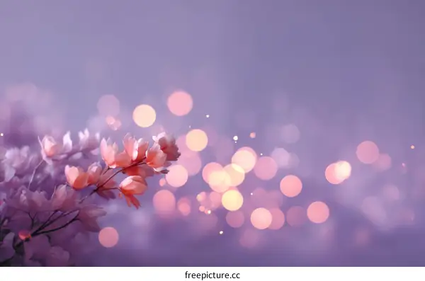 Soft Pink Flowers in Pastel Background with Bokeh