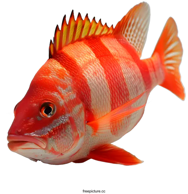 [Transparent Background PNG]red fish on white background