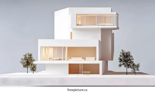 Modern Architecture Design White House Model