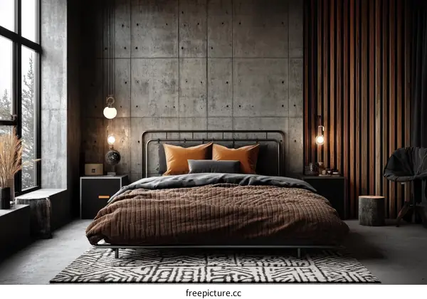 Modern Industrial Bedroom Interior Design