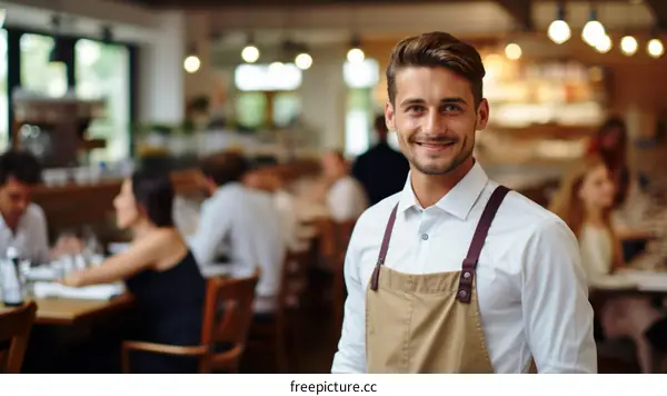 Portrait of a waiter in a restaurant