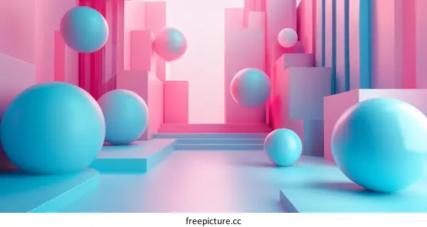 Abstract Geometric Shapes in Pastel Colors