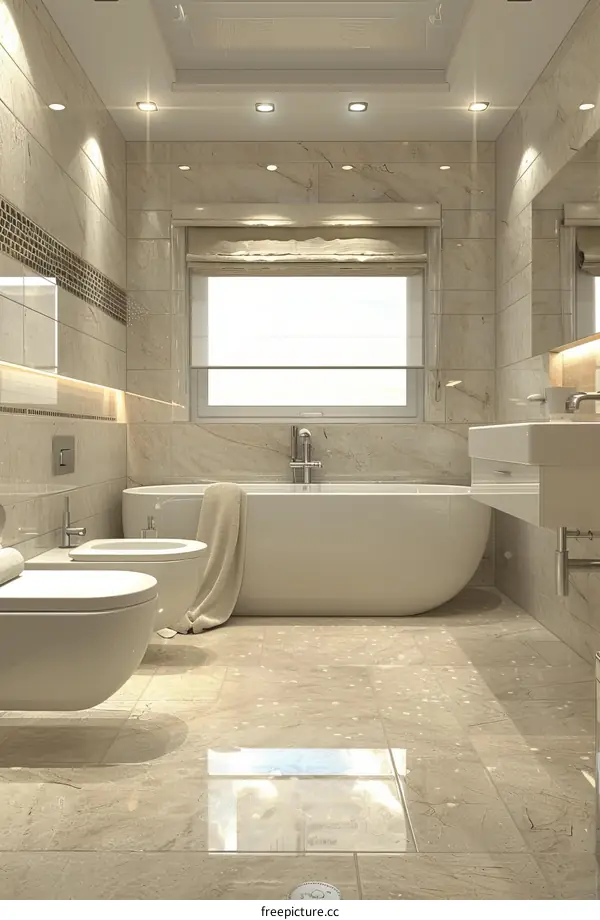 Luxury Modern Beige Bathroom Interior Design
