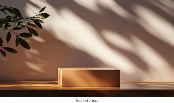 Elegant Wooden Display Podium with Natural Light