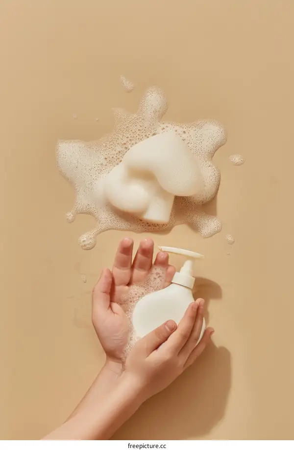 Washing Hands with Soap and Foam