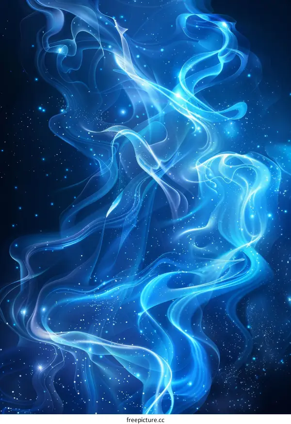 Abstract Blue Light Flowing Design