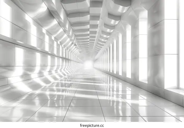 Futuristic White Sci-Fi Corridor