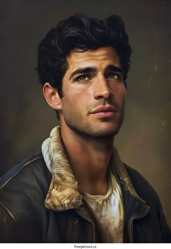 Portrait of a Young Man with a Determined Look