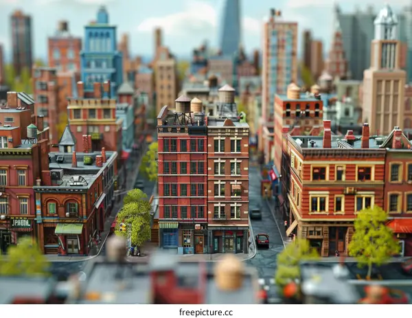 Miniature Cityscape of New York Buildings