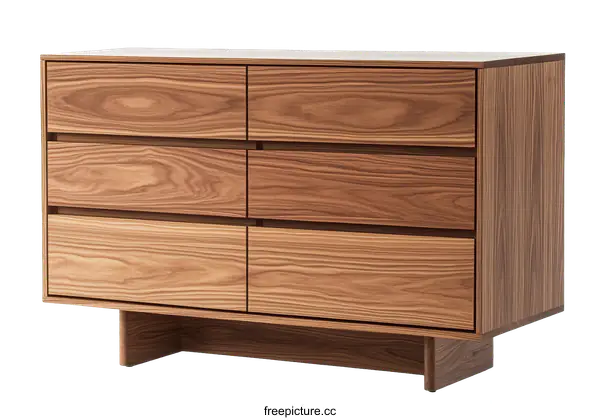 [Transparent Background PNG]Modern Wooden Six-Drawer Chest of Drawers