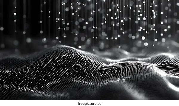 Abstract Digital Wave Pattern with Light Particles
