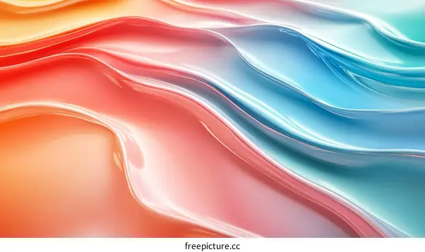 Abstract Colorful Liquid Flow Art