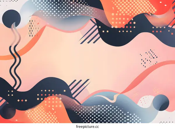 Abstract Geometric Shapes with Pink and Orange Background