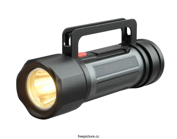 [Transparent Background PNG]Powerful Black Handheld Flashlight