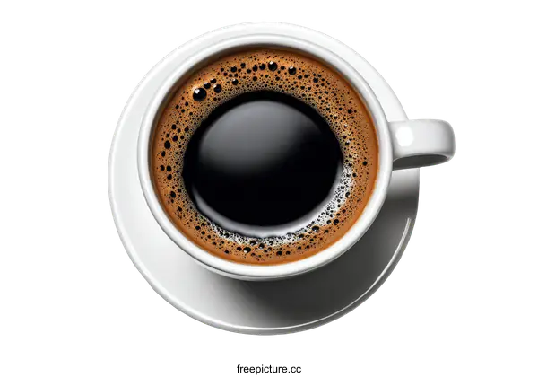 [Transparent Background PNG]Closeup of a Cup of Black Coffee