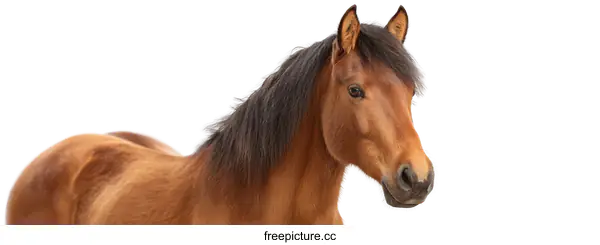 [Transparent Background PNG]Close-up of a Brown Horse Head and Neck