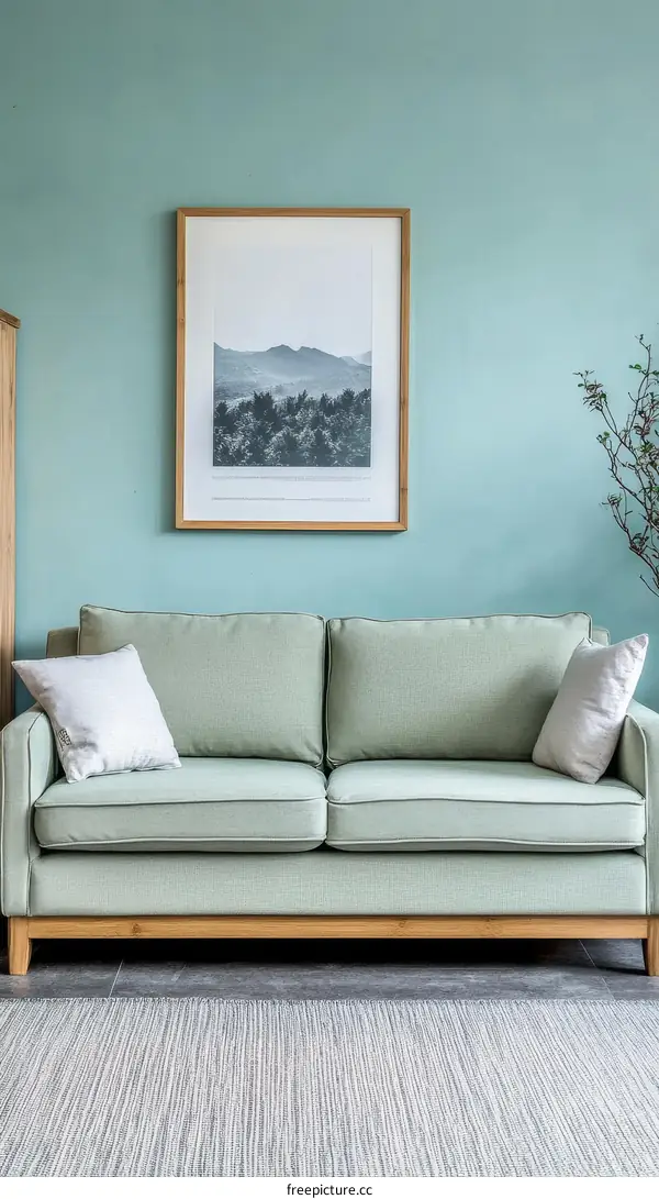 Modern Living Room Interior Design with Framed Artwork