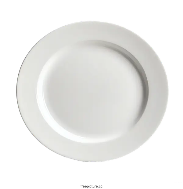 [Transparent Background PNG]Empty White Plate Dining Dishware