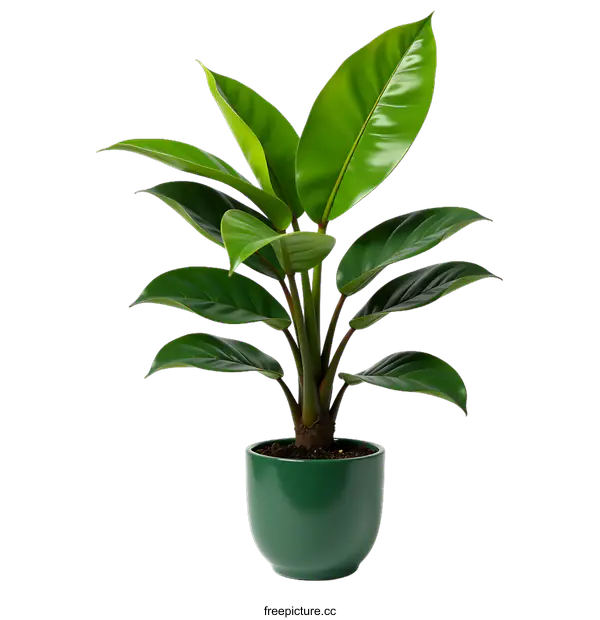 [Transparent Background PNG]Green Houseplant in Dark Pot