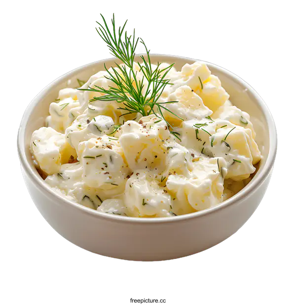 [Transparent Background PNG]Bowl of fresh potato salad