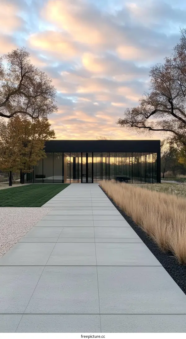 Modern Minimalist Architecture Exterior Pathway