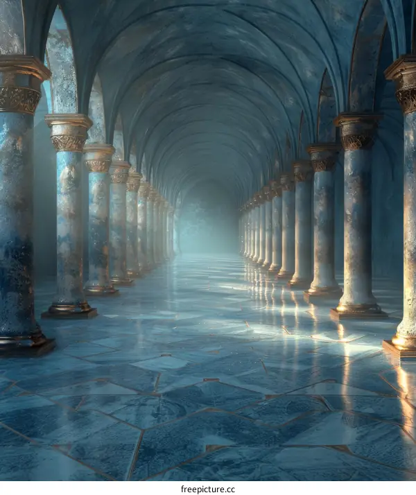 Ancient Majestic Hallway Illustration