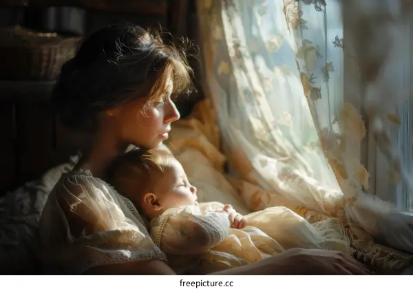 Mother and Baby by the Window
